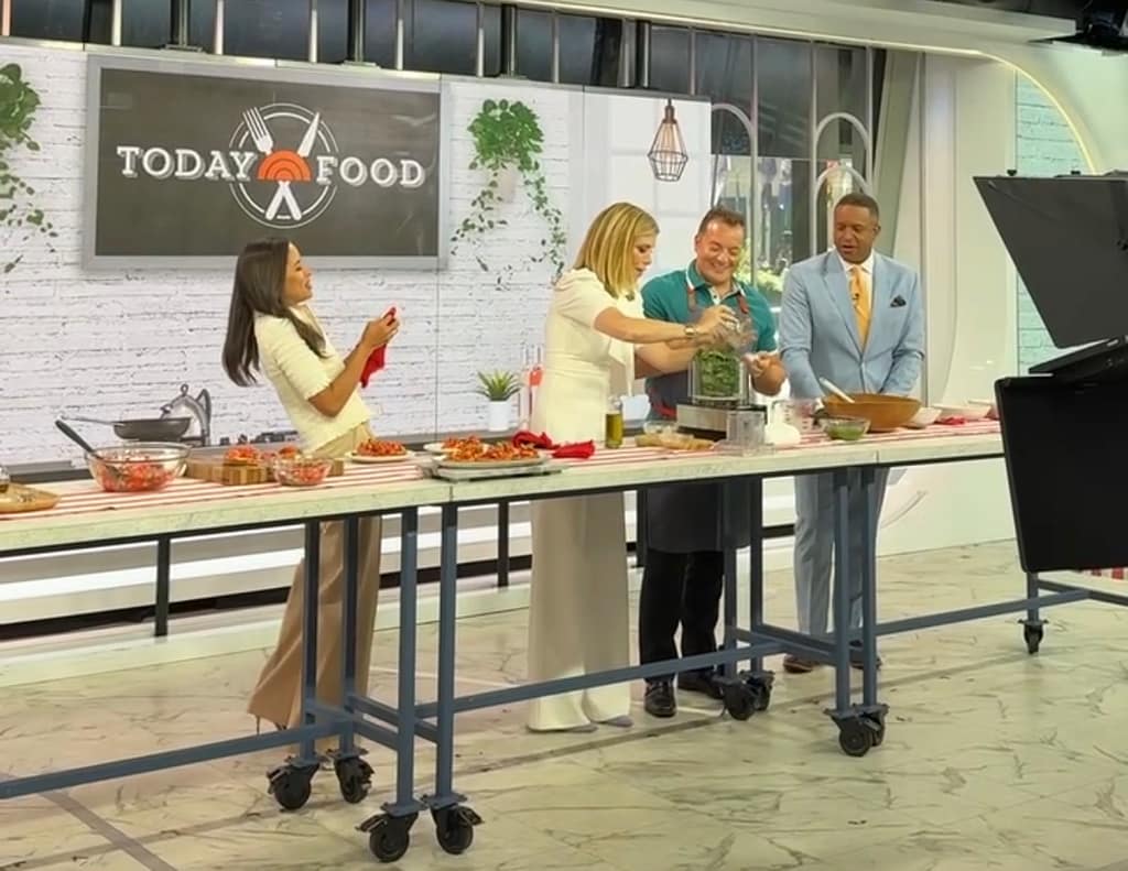 Matthew Cutolo featured on the Today Show making Trofie al Pesto