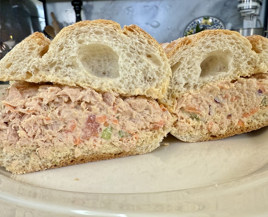 Italian Tuna Fish Sandwich made with tuna packed in olive oil