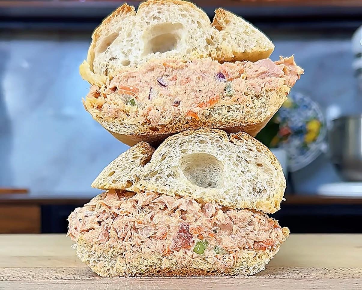 Italian Tuna Fish Sandwich made with tuna packed in olive oil