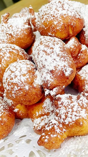 italian zeppole fried dough with powdered sugar